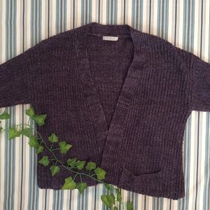 Purple Cardigan with Pockets